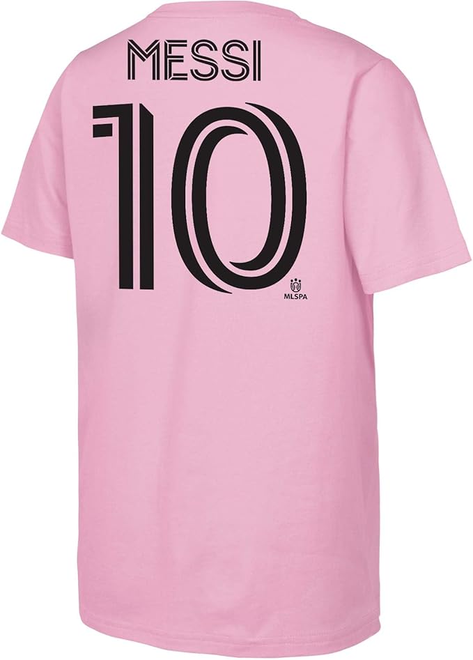 Lionel Messi Youth #10 Inter Miami Outerstuff 2024 Name & Number Player T-Shirt - Youth Boys (8-20)