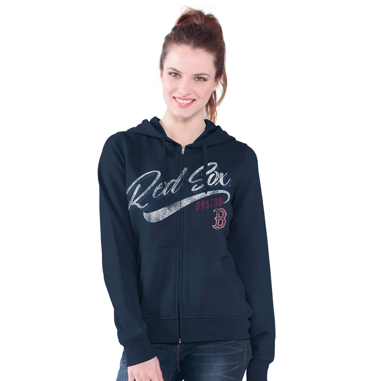 Camiseta de mujer con cuello en V y diseño desgastado de los New York Yankees Ballpark