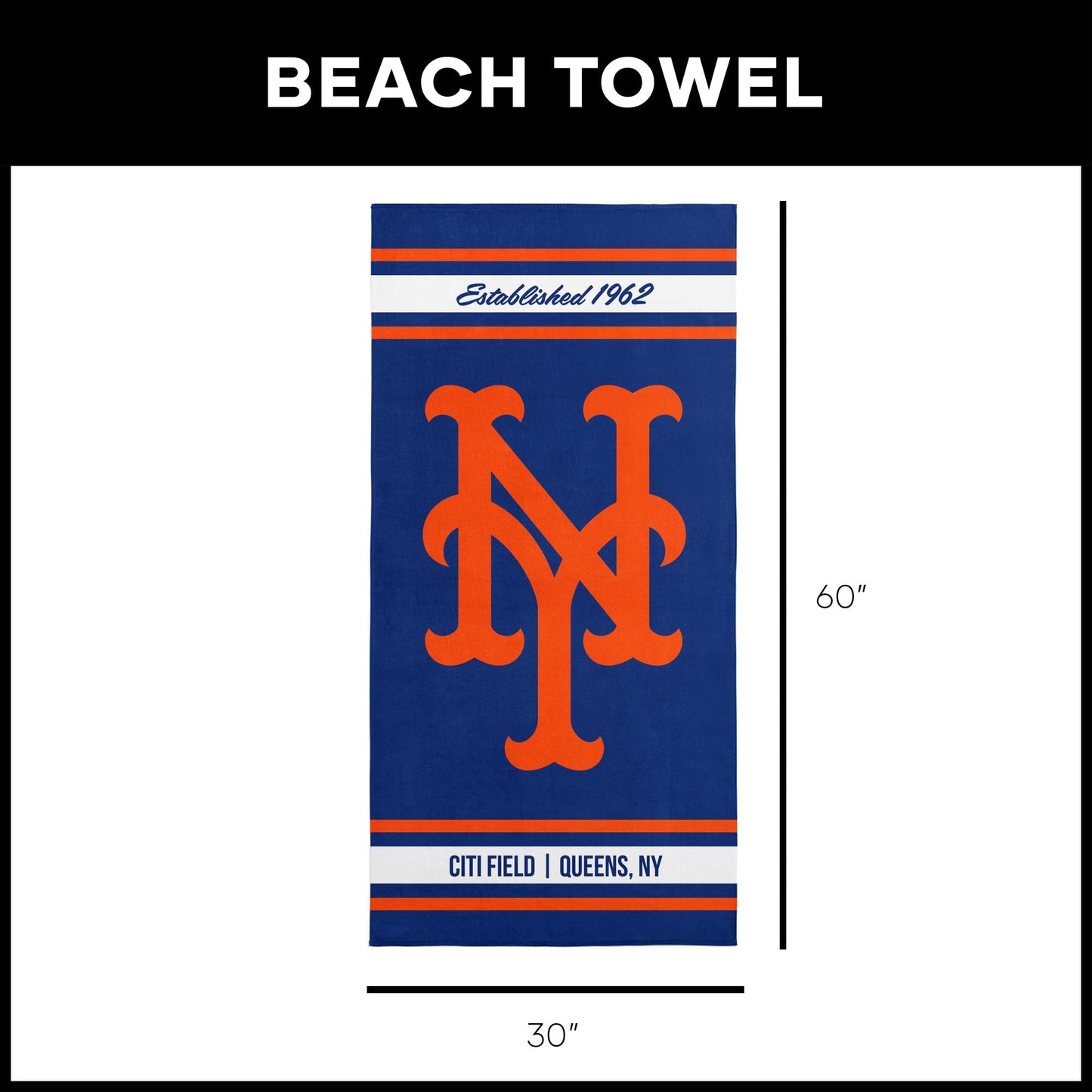 New York Mets 30" x 60" Stadium Beach Towel