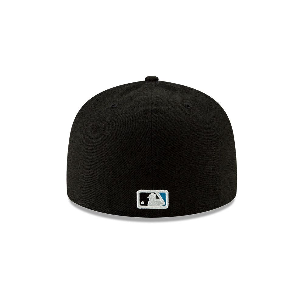 Gorra ajustada New Era Authentic On-Field 59FIFTY de los Miami Marlins, color negro
