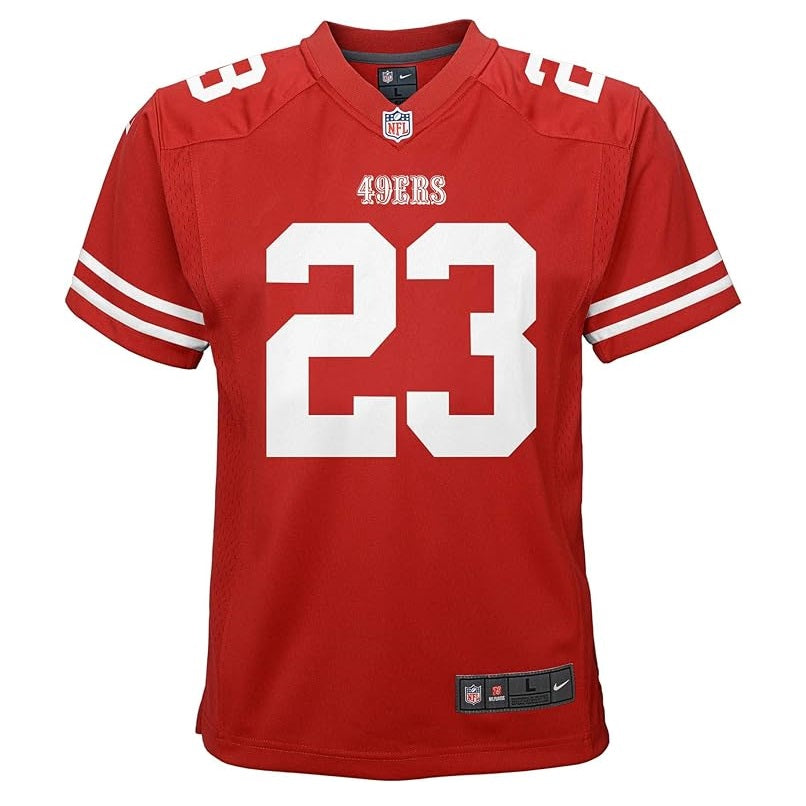 Nike Christian McCaffrey Youth Jersey #23 San Francisco 49ers Game Day Replica Player Jersey - Youth Boys (8-20)