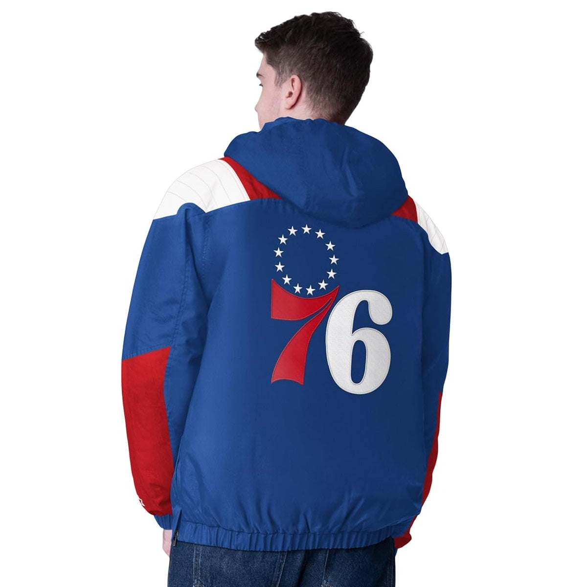 Philadelphia 76ers G-III Men's Half Zip Charger Crinkle Jacket