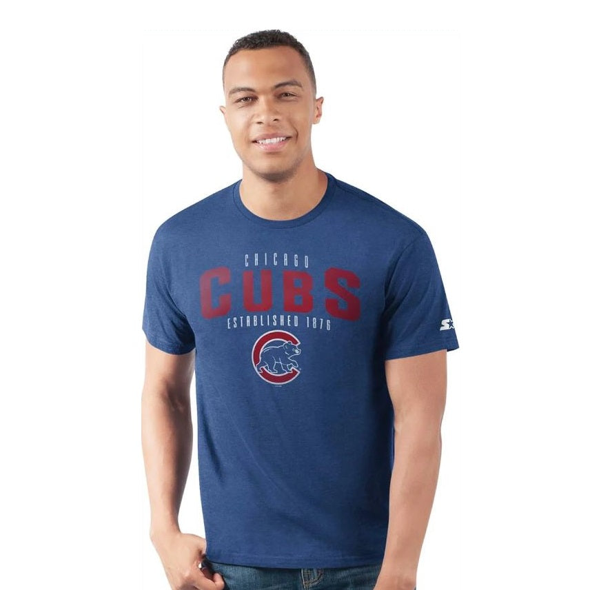 Chicago Cubs STARTER Men's Prime Time Distressed T-Shirt