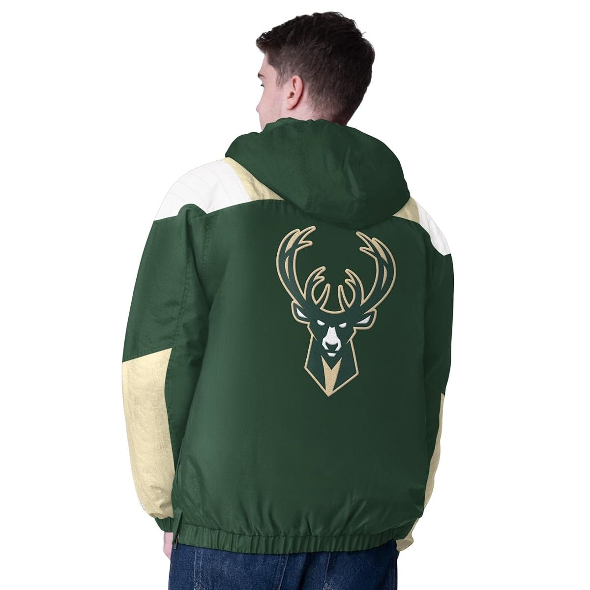 Milwaukee Bucks G-III Men's Half Zip Charger Crinkle Jacket
