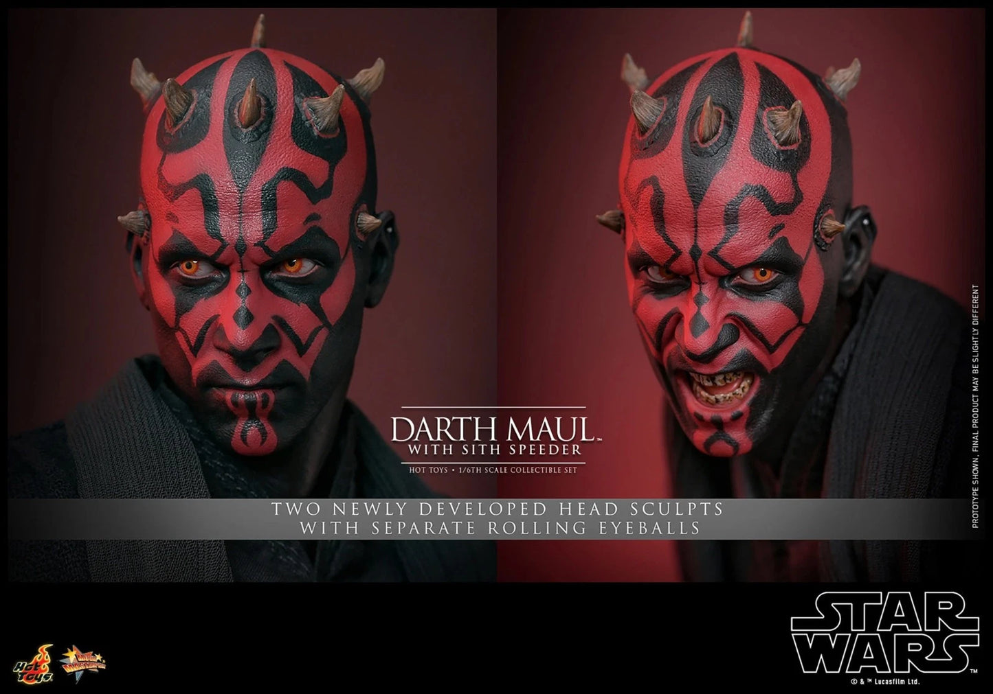 Hot Toys Star Wars Phantom Menace MMS749 Darth Maul w/Speeder 1/6 Scale