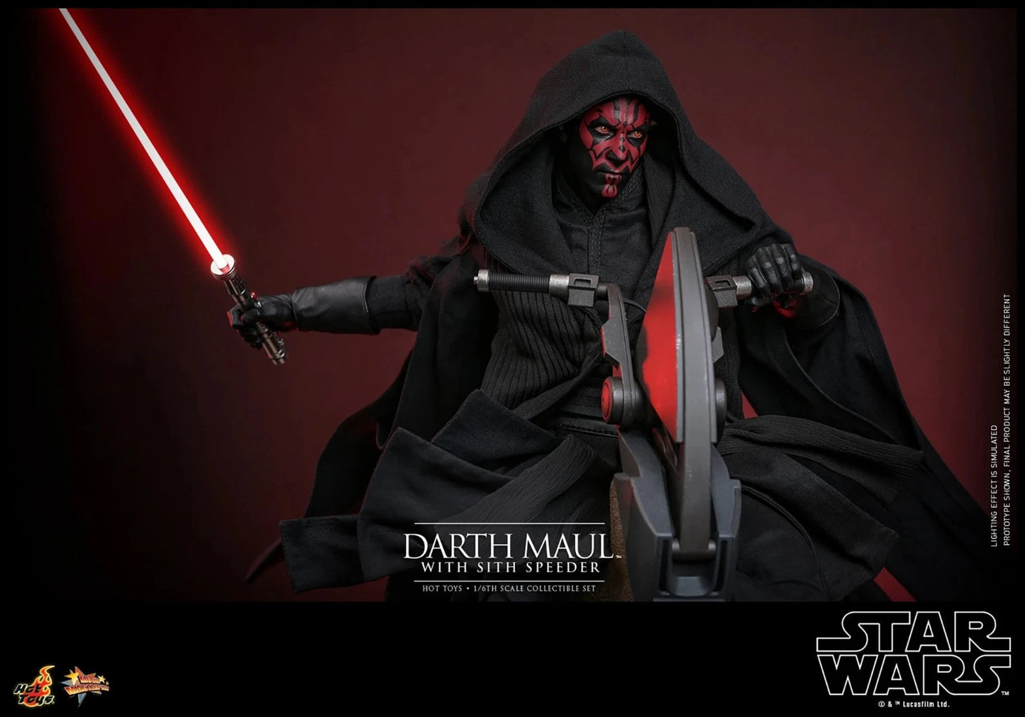 Hot Toys Star Wars Phantom Menace MMS749 Darth Maul w/Speeder 1/6 Scale