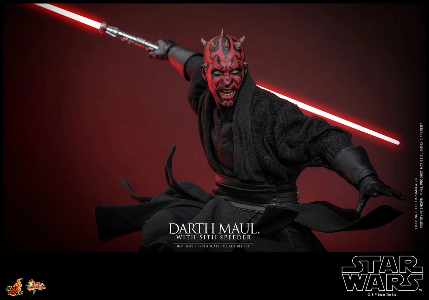 Hot Toys Star Wars Phantom Menace MMS749 Darth Maul w/Speeder 1/6 Scale
