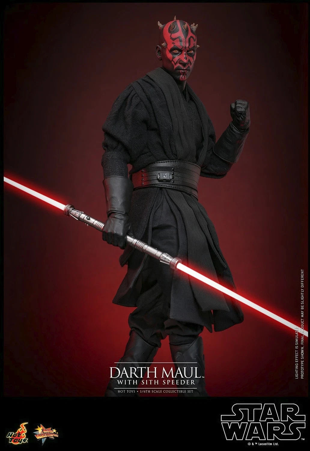 Hot Toys Star Wars Phantom Menace MMS749 Darth Maul w/Speeder 1/6 Scale