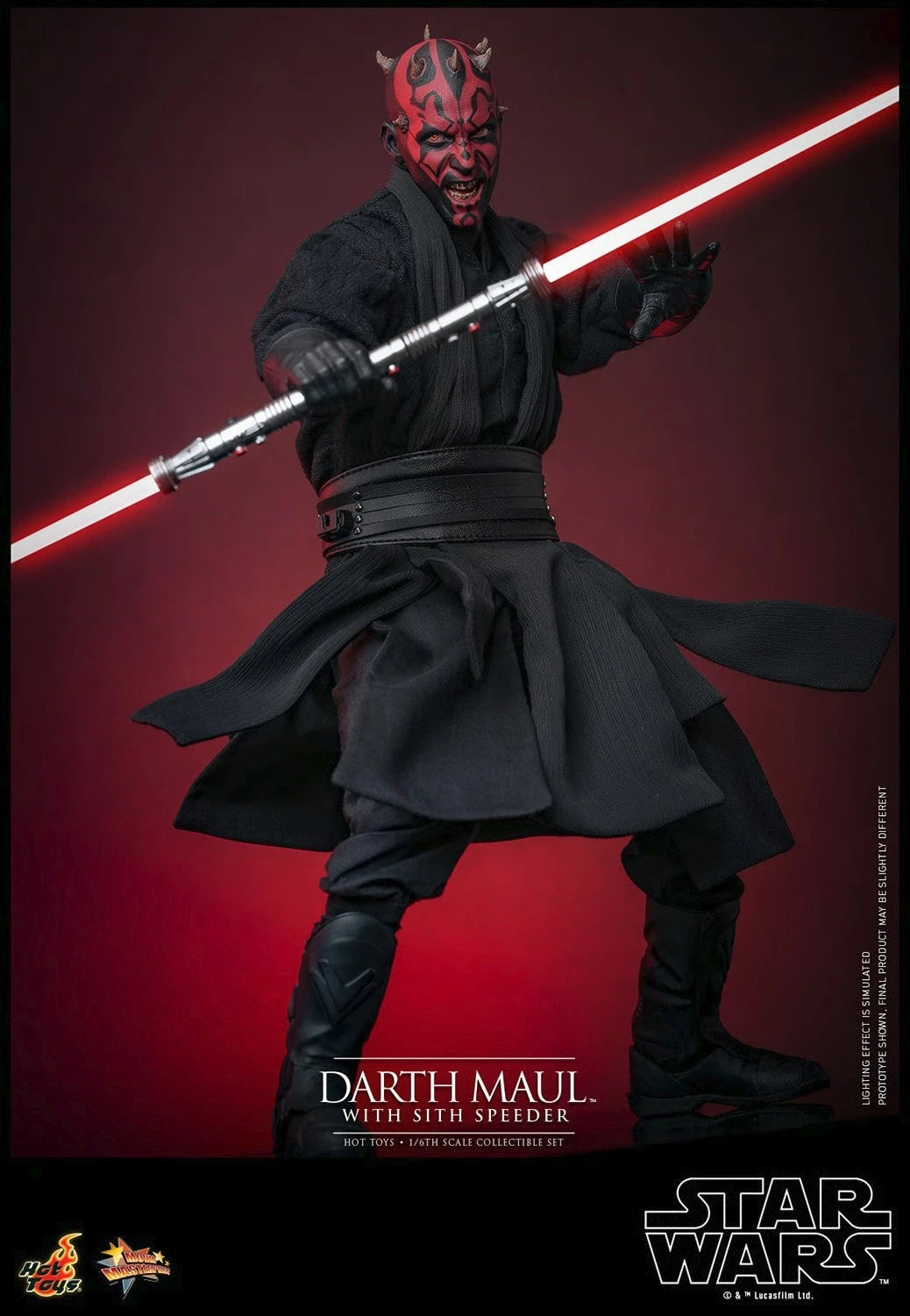 Hot Toys Star Wars Phantom Menace MMS749 Darth Maul w/Speeder 1/6 Scale