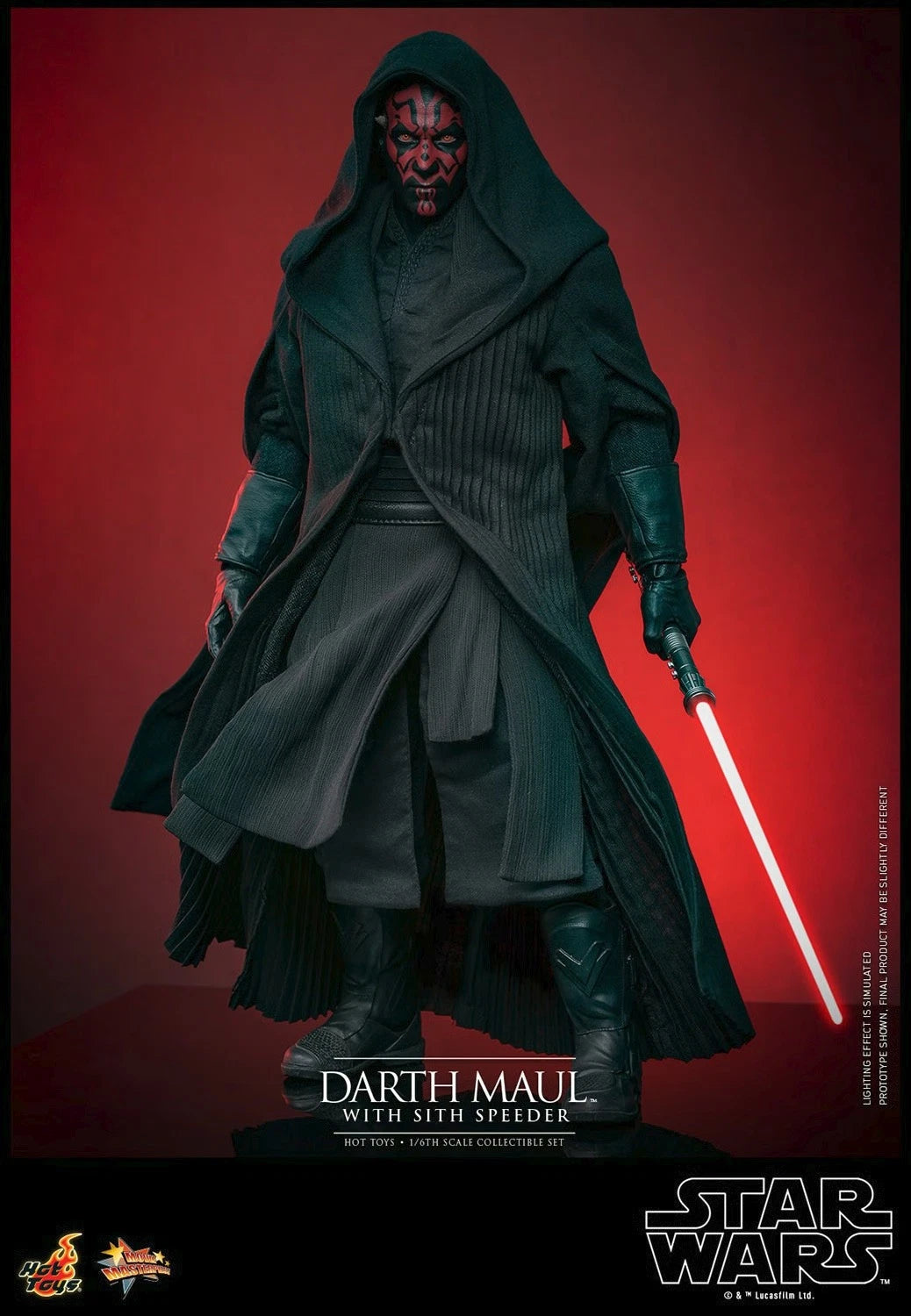 Hot Toys Star Wars Phantom Menace MMS749 Darth Maul w/Speeder 1/6 Scale