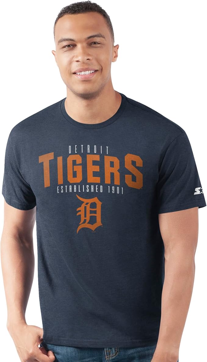 Detroit Tigers STARTER Men's Prime Time Distressed T-Shirt