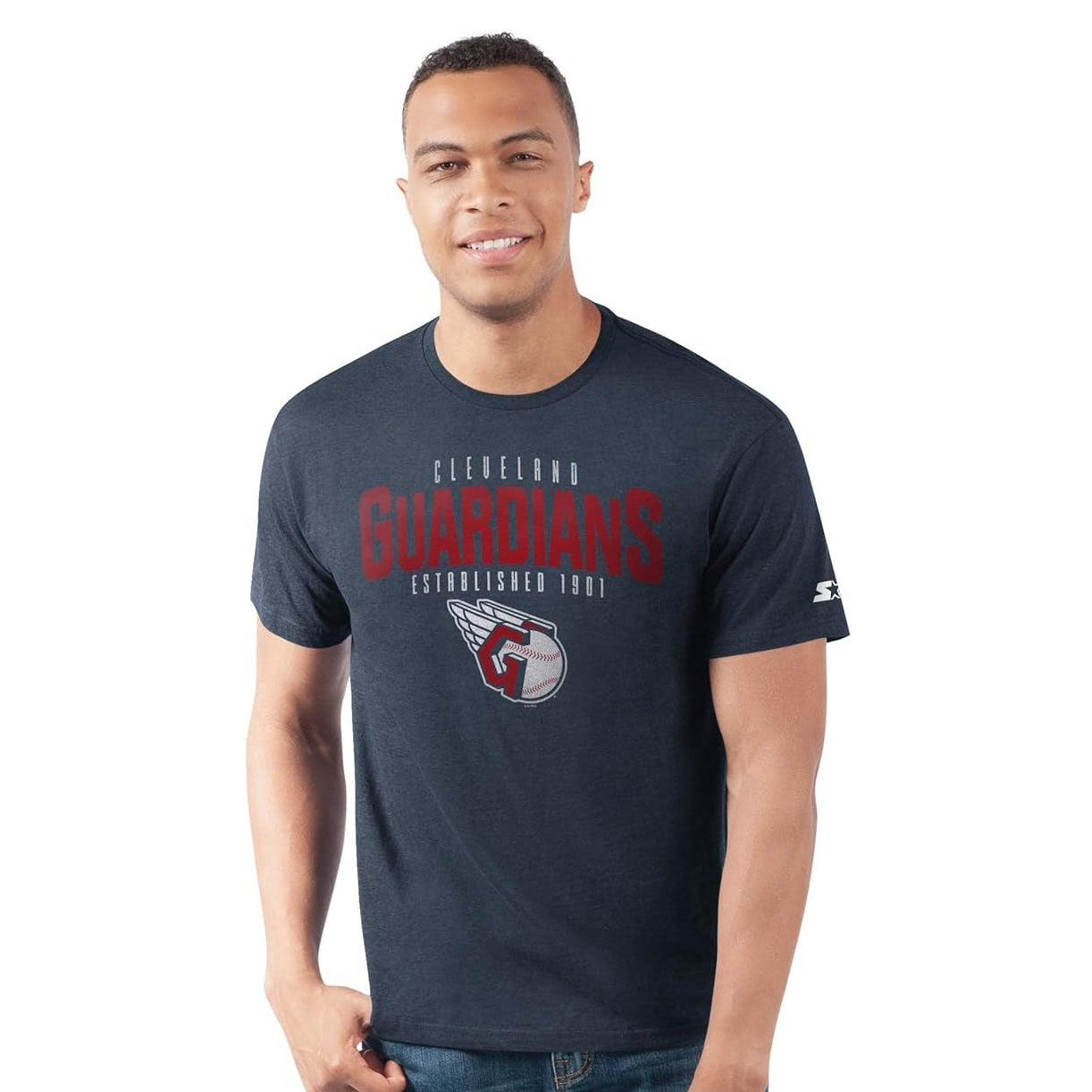 Cleveland Guardians STARTER Men's Prime Time Distressed T-Shirt