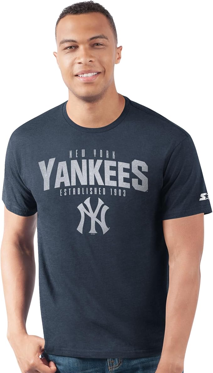 New York Yankees STARTER Men's Prime Time Distressed T-Shirt