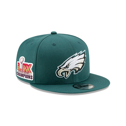 Philadelphia Eagles New Era Super Bowl LIX Champions Side Patch 9FIFTY Snapback Hat - Midnight Green