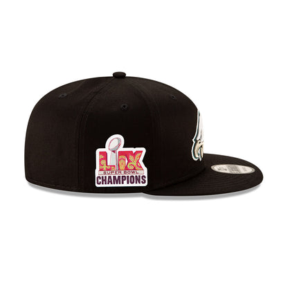 Philadelphia Eagles New Era Super Bowl LIX Champions Side Patch 9FIFTY Snapback Hat - Black