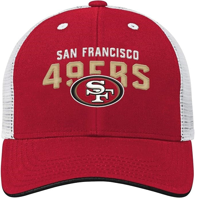 San Francisco 49ers Youth Core Lockup Adjustable Meshback Hat