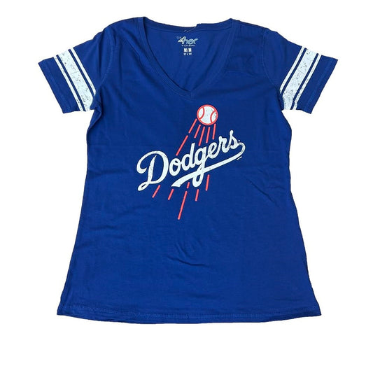 Camiseta de mujer con cuello en V y diseño desgastado de los New York Yankees Ballpark