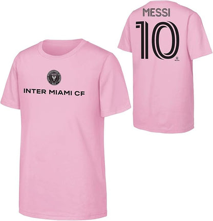 Lionel Messi Youth #10 Inter Miami Outerstuff 2024 Name & Number Player T-Shirt - Youth Boys (8-20)