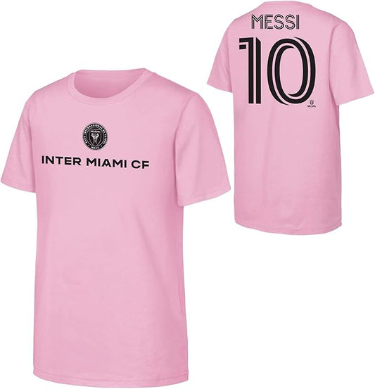 Lionel Messi Youth #10 Inter Miami Outerstuff 2024 Name & Number Player T-Shirt - Youth Boys (8-20)