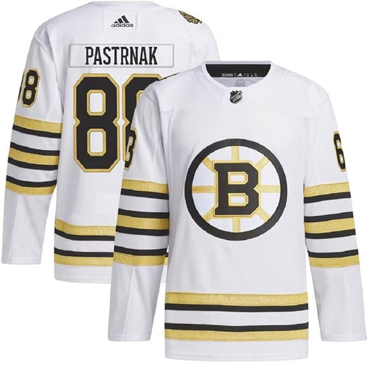 David Pastrnak Men's Authentic Jersey #88 Boston Bruins Adidas Replica Player Pro Primegreen 100th Anniversary Away Jersey