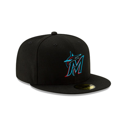 Miami Marlins New Era Authentic On-Field 59FIFTY Fitted Hat - Black