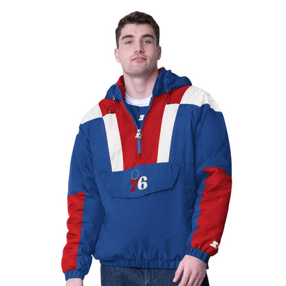 Philadelphia 76ers G-III Men's Half Zip Charger Crinkle Jacket