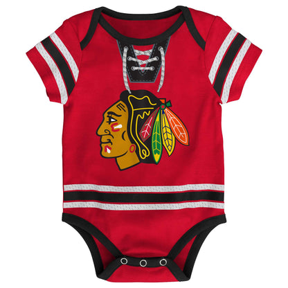 Chicago Blackhawks Hockey Jersey Creeper Romper Onesie - Newborn/Infant