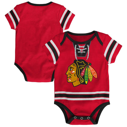 Chicago Blackhawks Hockey Jersey Creeper Romper Onesie - Newborn/Infant