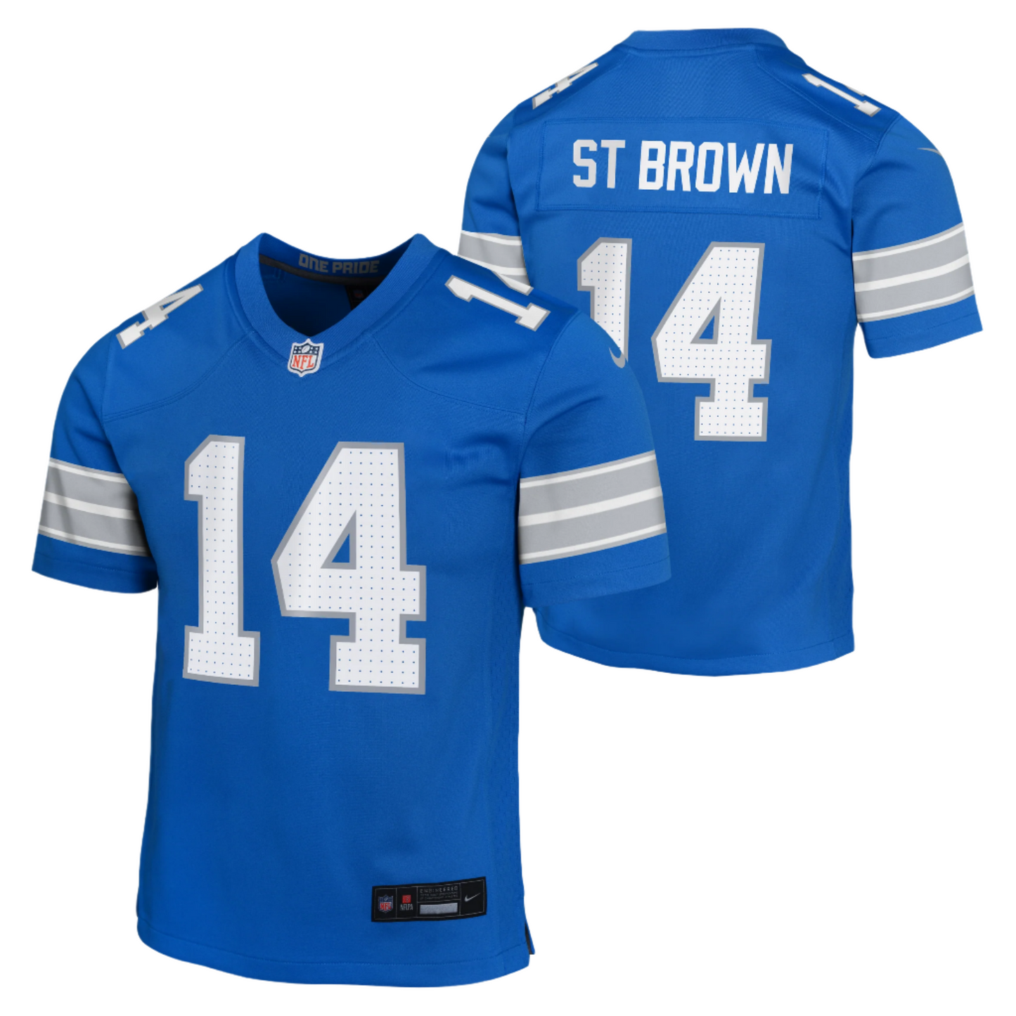 Nike Amon-Ra St. Brown Youth Jersey #14 Detroit Lions Game Day Replica Player Jersey - Youth Boys (8-20)