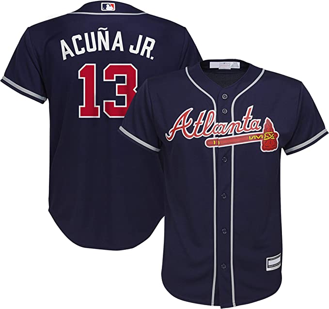 Ronald Acuna Jr. Youth Jersey #13 Atlanta Braves Replica Player Jersey - Youth Boys (8-20)