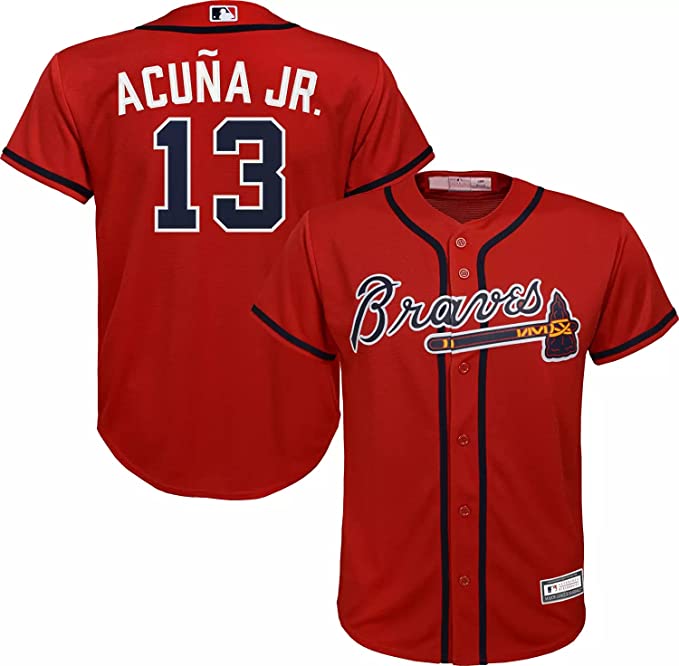 Ronald Acuna Jr. Youth Jersey #13 Atlanta Braves Replica Player Jersey - Youth Boys (8-20)