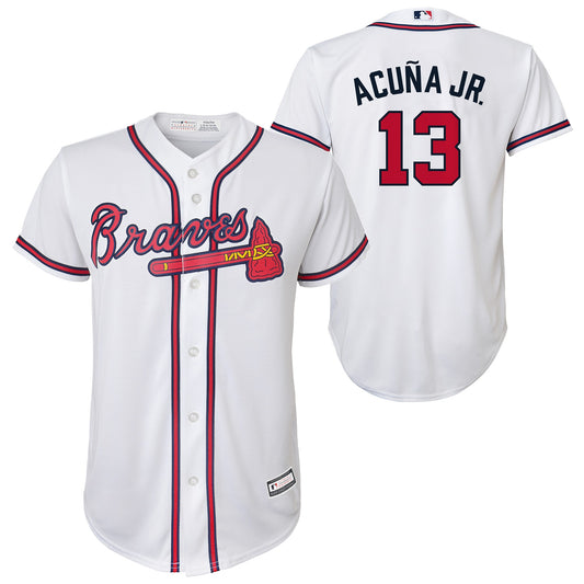 Ronald Acuna Jr. Youth Jersey #13 Atlanta Braves Replica Player Jersey - Youth Boys (8-20)