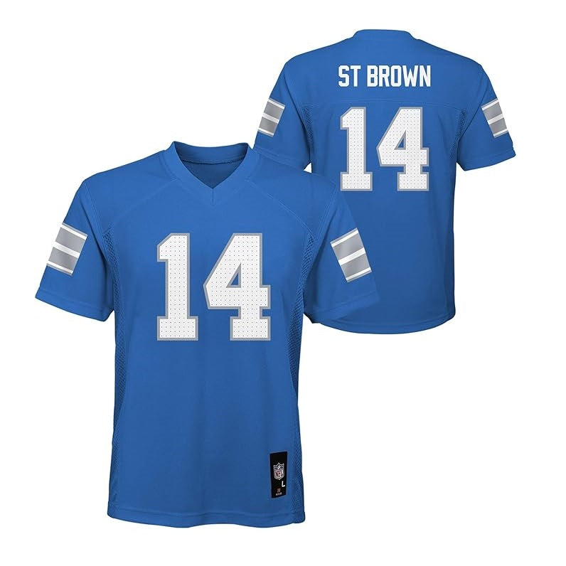 Amon-Ra St. Brown Youth Jersey #14 Detroit Lions Replica Player Jersey - Youth Boys (8-20)