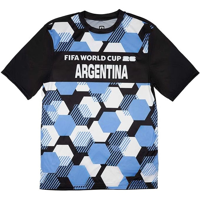 FIFA World Cup 2026 Men's Argentina Hex Pattern Sublimated Country Team Jersey