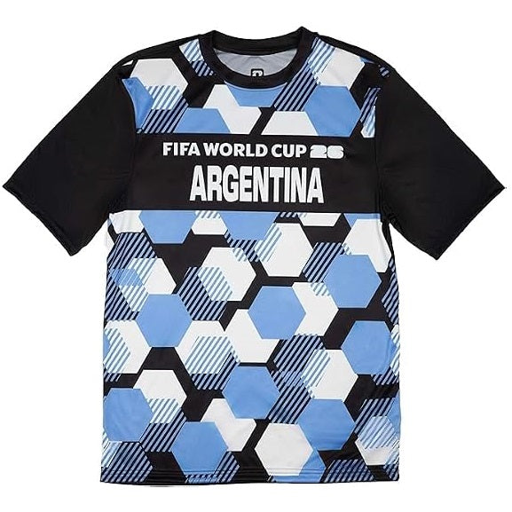 FIFA World Cup 2026 Youth Argentina Hex Pattern Sublimated Country Team Jersey - Youth Boys (8-20)