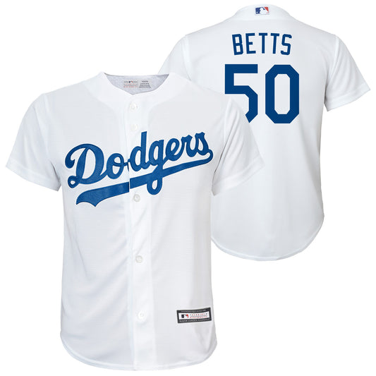 Mookie Betts Youth Jersey #50 Los Angeles Dodgers Replica Player Jersey - Youth Boys (8-20)