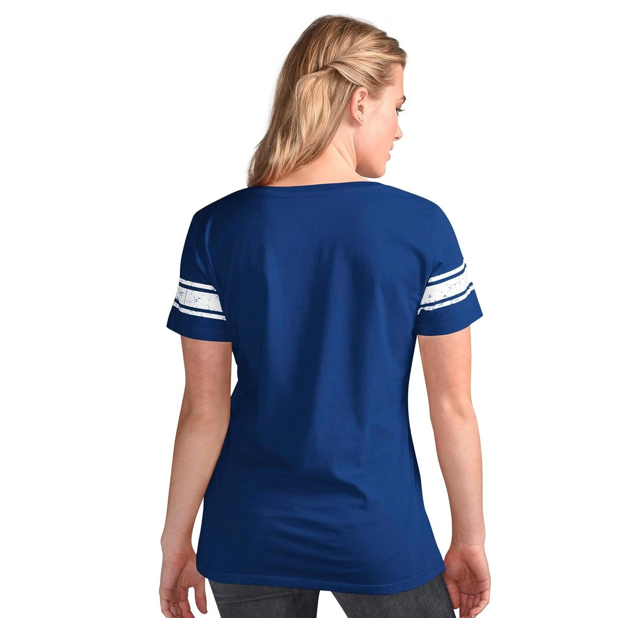 Buffalo Bills Women's Distressed Script V-Neck T-Shirt