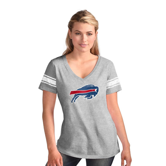Camiseta de mujer con cuello en V y diseño desgastado de los New York Yankees Ballpark