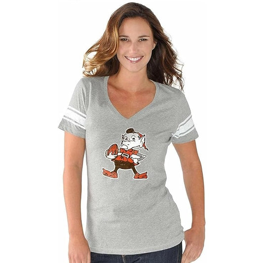 Camiseta de mujer con cuello en V y diseño desgastado de los New York Yankees Ballpark