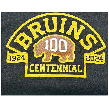 Boston Bruins Women's Distressed Cross Check 100 Years Centennial V-Neck T-Shirt