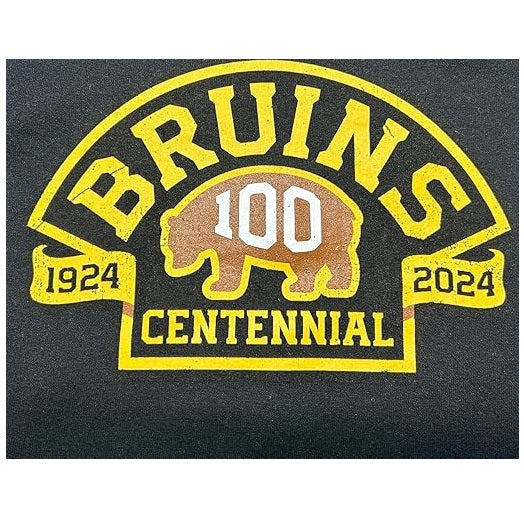 Boston Bruins Women's Distressed Cross Check 100 Years Centennial V-Neck T-Shirt