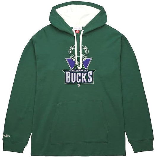 Milwaukee Bucks Mitchell & Ness Men's Vintage Logo Thermal Hoodie Sweatshirt