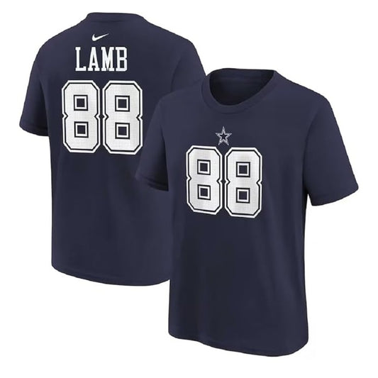 CeeDee Lamb Youth T-Shirt #88 Dallas Cowboys Nike Fuse Name Number Player T-Shirt - Youth Boys (8-20)