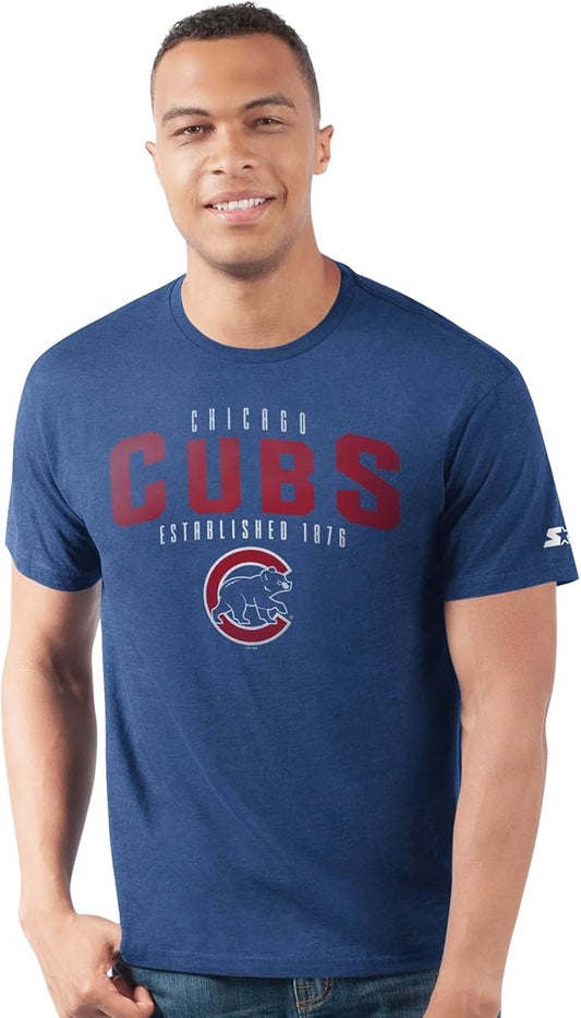 Chicago Cubs STARTER Men's Prime Time Distressed T-Shirt