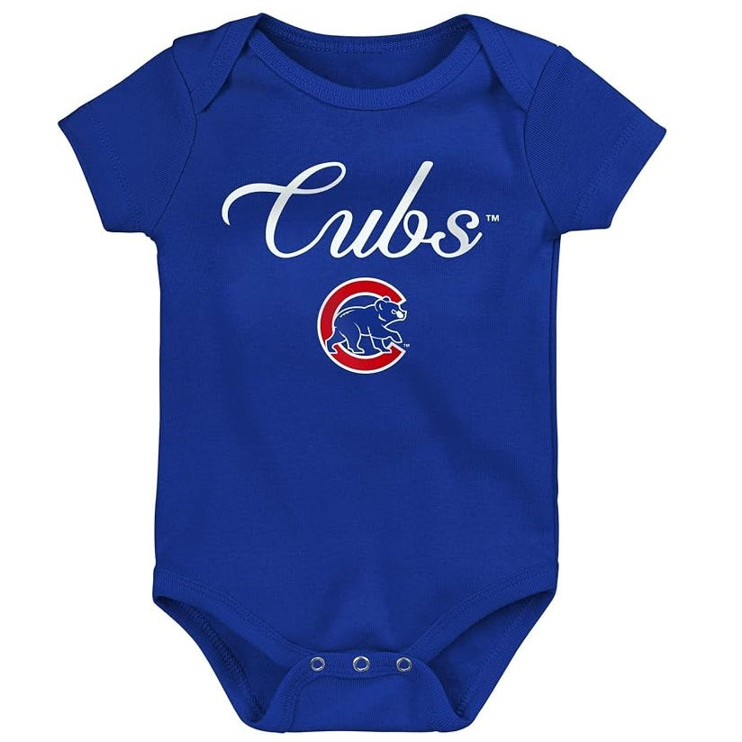 Chicago Cubs Team Logo Wordmark Creeper Romper Onesie - Newborn/Infant