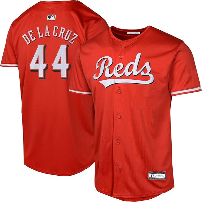 Elly De La Cruz Youth Jersey #44 Cincinnati Reds Replica Player Jersey - Youth Boys (8-20)