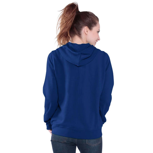 New York Mets Women's Distressed Script Full Zip Fleece Hoodie Sweatshirt