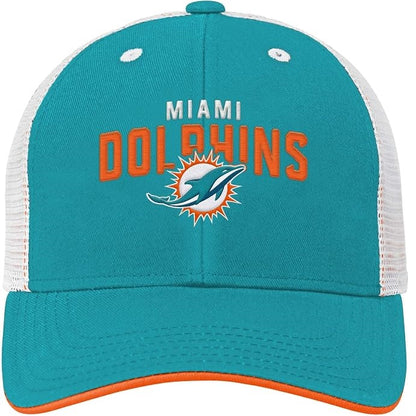 Miami Dolphins Youth Core Lockup Adjustable Meshback Hat