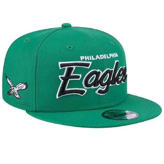 Philadelphia Eagles Men's New Era Script 9FIFTY Adjustable Snapback Hat