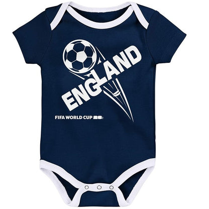 FIFA World Cup 2026 England 3 Pack Creeper Onesie Bodysuit Set - Newborn/Infant